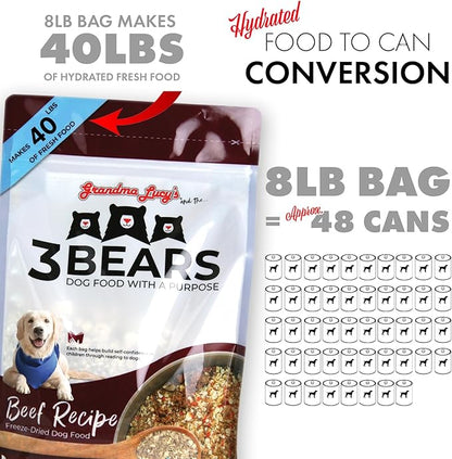 Grandma Lucy's 3 Bears Beef Dog Food - 1lb
