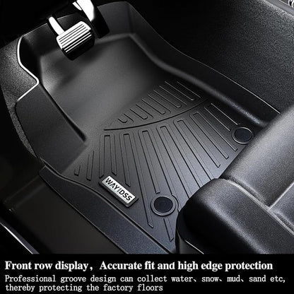 Floor Mats for KIA Sorento 2020 2019 2018 2017 2016 Accessories 4PCS(Only fit 7 Seats) Floor Liner Custom TPE All Weather Protection Full Coverage 1st & 2nd & 3rd Row Full Set Car Liner-Black