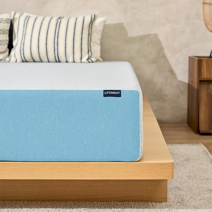 LIFEMENT Basic Full Cooling Gel Infused Memory Foam Mattress in a Box | Medium Firm Bed, Fiberglass Free, Certified Pressure Relief Foam, Cooling Comfort Sleep, 12 Inch