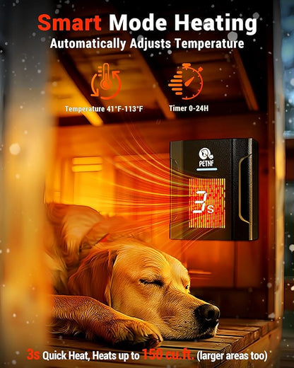 Dog House Heater – 45℉ to 113℉ Thermostat Controlled Pet House Heater