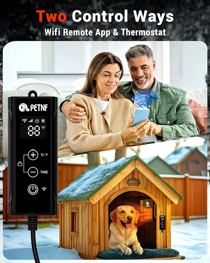 Dog House Heater – 45℉ to 113℉ Thermostat Controlled Pet House Heater