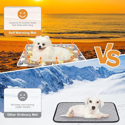 2 Pack Self Warming Cat Bed Self Heating Dog Pad Cat Warming Pad Thermal Pet Mat Washable Reflect Body Heat Removable Cover for Indoor Kittens Puppies Feral Pet(Large Star,16 x 20 Inch)