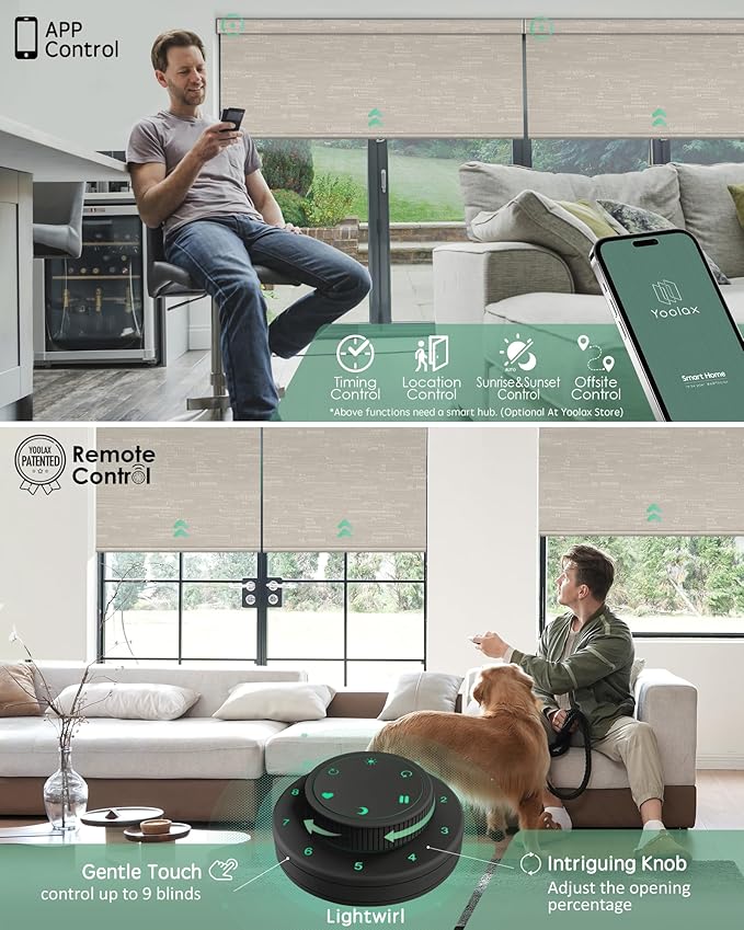 Yoolax Motorized Blinds with Remote, Smart Blinds