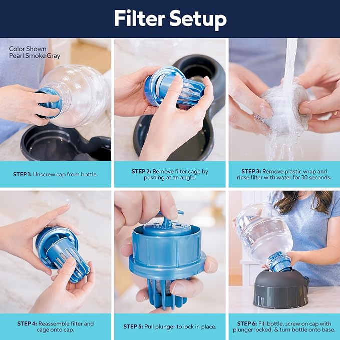 Petmate® Replendish® Automatic Dog Water Dispenser Gravity Pet Waterer with Microban Antimicrobial Protection, 100% BPA Free - 2.5 Gallon, Wide Mouth Bowl, with 2 Extra Filters