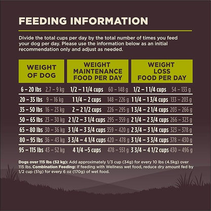 Wellness CORE Dry Dog Food, Grain-Free, High Protein, Natural, Healthy Weight Turkey & Chicken Recipe, (4-Pound Bag)