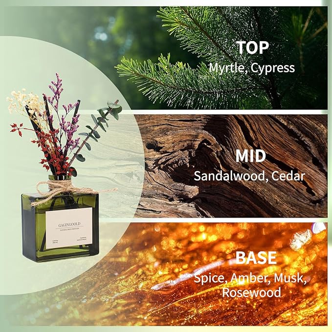 Reed Diffuser, 6.09 oz Earthy Sandalwood Scent Diffuser