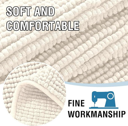 H.VERSAILTEX Plush Chenille Dog Bed Cover Thick Soft Sofa Covers Loveseat Cover for 2 Cushion Couch Anti Slip Couch Cover Furniture Protector for Dog, Pet, Cat (35" x 62", Ivory)