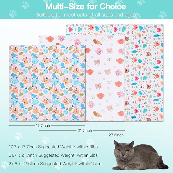 17.7" Cat Grooming Wrap, Cat Wrap for Cutting Nails, Self-Adherent Fabric Wrap for Cats, Cat Burrito Wrap Anti-Scratch, Anti-Escape, Multifunctional Swaddle Wrap Pet Tool (Funny Bear, Medium)