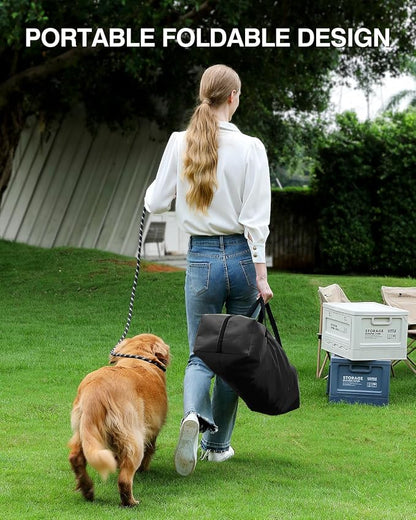 Veraste 33" Soft Collapsible Travel Dog Crate for Medium Large Dogs,Black | 4-Door Foldable Travel Crate,breathable mesh, foldable with storage bag