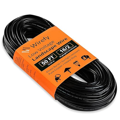Wirefy 16/2 Low Voltage Landscape Wire 50 ft | Low Voltage Landscape Lighting
