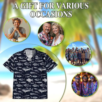 Fishing Crappie Hawaiian Shirt for Men, Button Down Summer Beach Short Sleeve, Fishing Lover Gifts, Sizes S-5XL