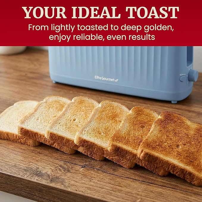 Elite Gourmet ECT2517OX SLIMTOAST™ 2-Slice, Long Slot Toaster, Cool-touch Body
