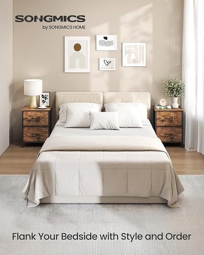 SONGMICS Dresser for Bedroom, Chest of Drawers, Nightstand, 2 Non-Woven Fabric