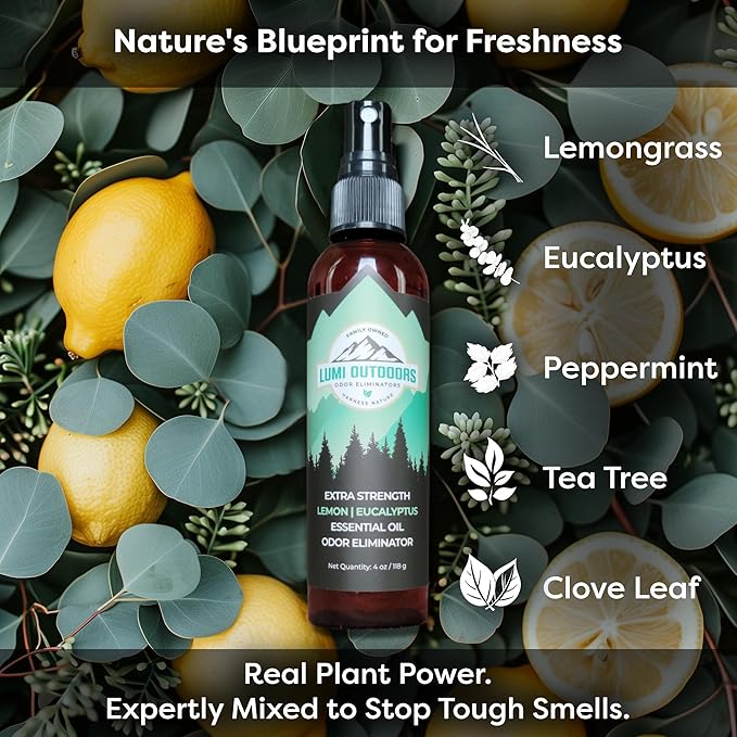 Lumi Outdoors Natural Shoe Deodorizer Spray and Foot Powder Bundle