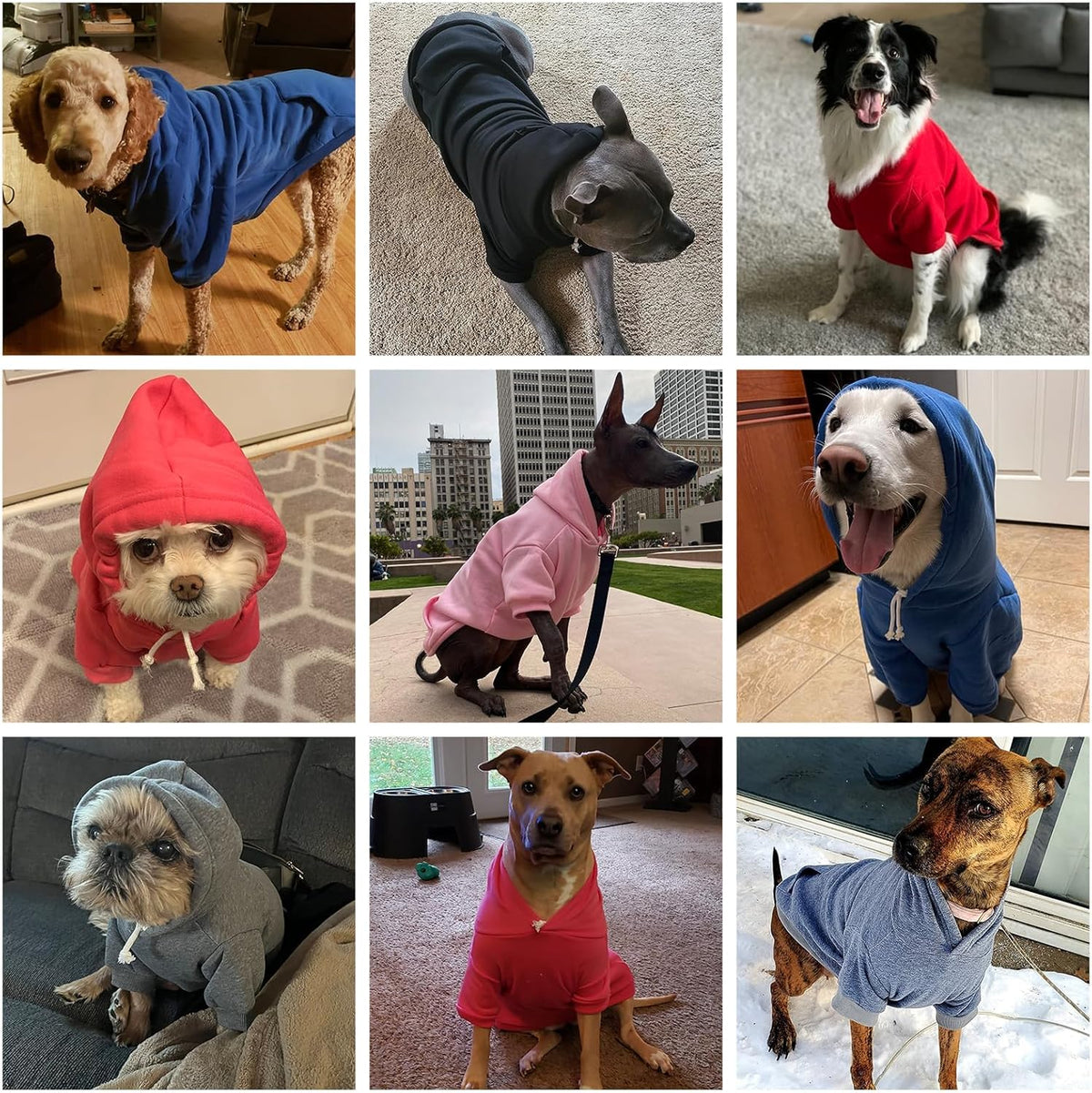 KOOLTAIL Basic Dog Hoodie - Soft and Warm Dog Hoodie Sweater with Leash Hole and Pocket, Dog Winter Coat, Cold Weather Clothes Sweatshirt for Small Medium Large Dogs Puppy Cat Boys Girls Black XL/XXL