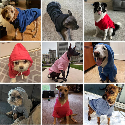 KOOLTAIL Basic Dog Hoodie - Soft & Warm Dog Hoodie Sweater with Leash Hole and Pocket, Dog Winter Coat, Cold Weather Clothes Sweatshirt for Small Medium Large Dogs Puppy Cat Boys Girls Deep Pink L