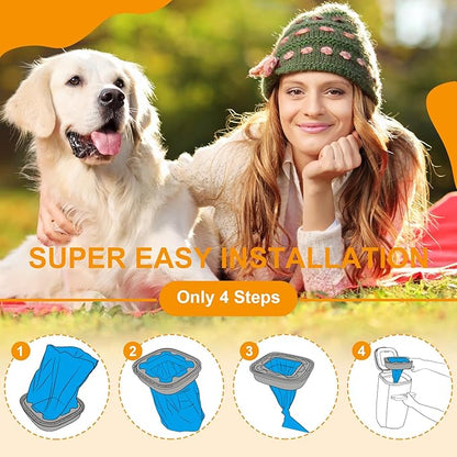 Jumbo Square Refill Bags 2 Pack – Lasts Up to 8 Months – Lavender Scented Dog Poop Bags for Dogs – Pet Waste Refills for Odor Control – Fits Pet Genie Dog Waste Disposal System & Litter Genie Pails
