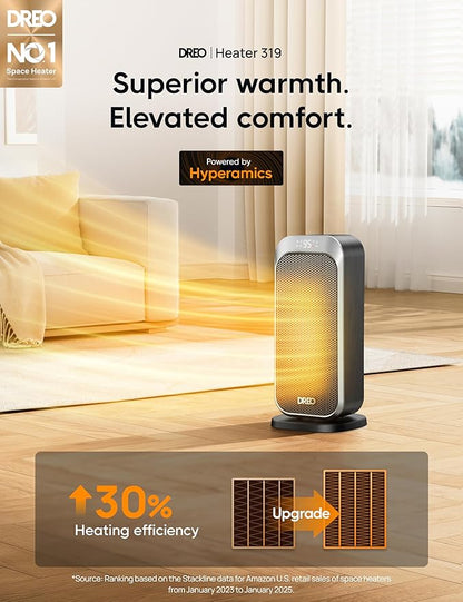 DREO Quiet Space Heater, 1500W Portable Heaters