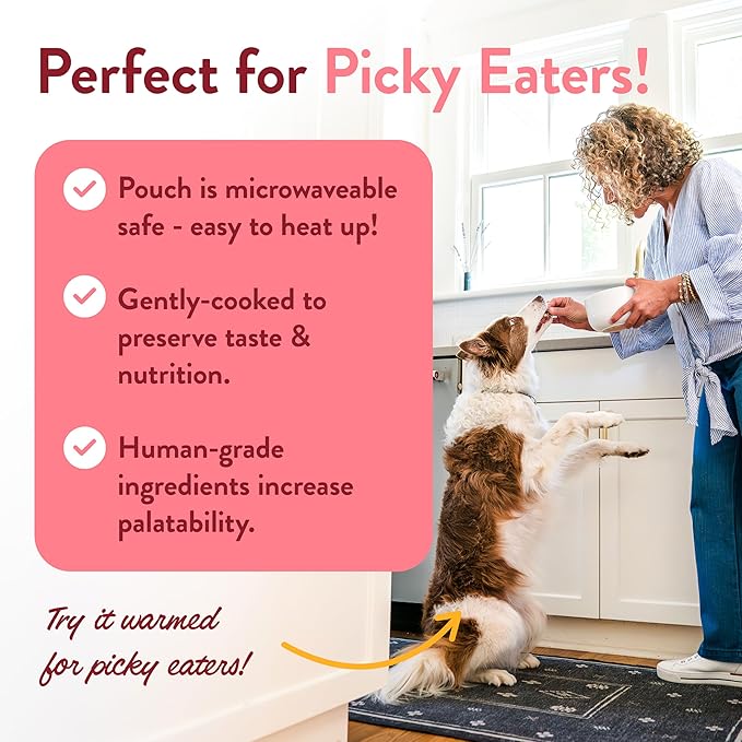 Portland Pet Food Company Fresh Dog Food Pouches Human-Grade Toppers Wet Pet Meal & Mix-Ins - Gluten-Free Limited Ingredient Wally’s Salmon N’ Rice - Large & Small Breed, Puppy to Senior - 8 Pack