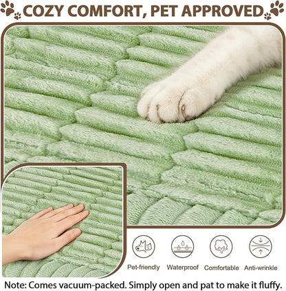 FUANGUI Waterproof Couch Cover Sofa Cover for Dogs and Pets Sofa Protector | Non-Slip Washable Fuzzy Soft Cat Sofa Slipcover for 2-3 Cushion Couch Sofa Pet Friendly, Grass Green, 27.6" x 59.1", 1 pcs