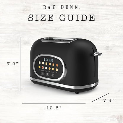 Rae Dunn Retro Digital Electric Toaster, 2 Slice Stainless Steel Toaster