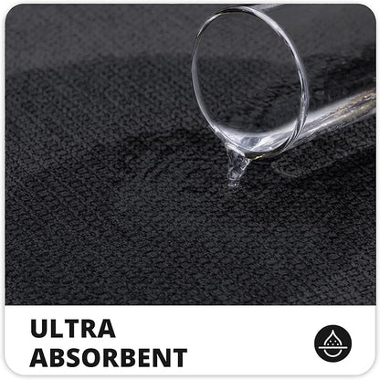 Bosap Bath Mat,Ultra Thin Bathroom Runner Rugs,Large Bath Mats for Bathroom,Quick Dry,Non-Slip,Machine Washable,Low Pile,Bath Rug,Shower Outside,Sink,Home Decor Accessories.Black,1'5"x2'3"(2 Pack)