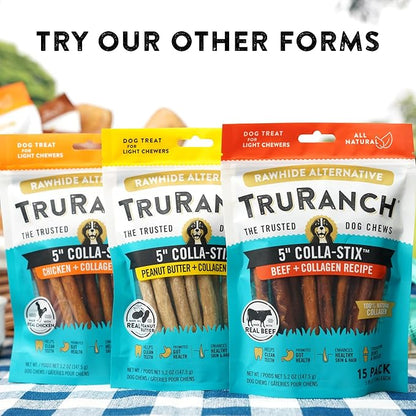 TRURANCH Collagen Chips - Collagen Dog Treats - Long Lasting Healthy Joint Support Dog Treat - Rawhide Alternative Chips - Skin & Coat Health - Made with Real Chicken,1 Bag, 8.2 oz