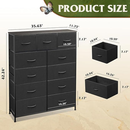 WLIVE Tall Dresser for Bedroom, Fabric Dressers Storage Tower, Dresser & Chest