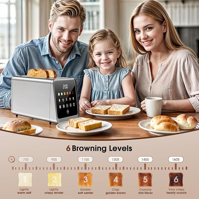 Touch Screen Toaster 2 Slice, Smart Digital