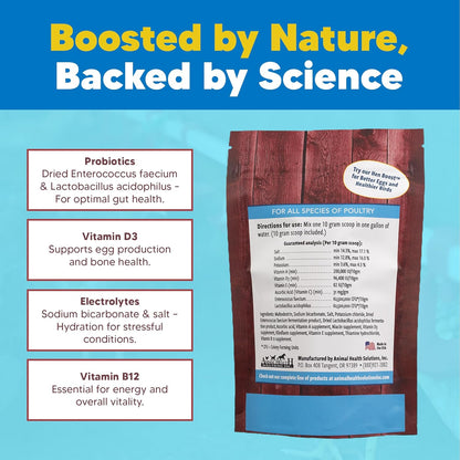 Equerry's Flock PRO Chick Boost Probiotic - Probiotics, Vitamins, Minerals and Electrolytes for Chickens | Chicken Vitamins and Supplements for All Poultry - 8oz