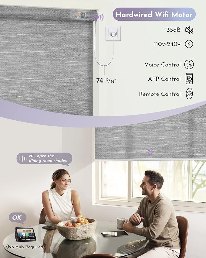 Graywind Motorized Light Filtering Shades Compatible