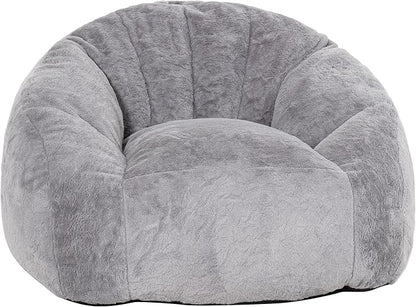 Giant Bean Bag Chair, Oversized BeanBag Couch for Adults, Large Bean Bag Sofa Chair with Filler, Shell-Shaped Floor Chair Soft & Cozy Couch with Back Support for Bedroom Living Room Dorm Apartment