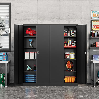 Metal Storage Cabinet-72” Black Tall Steel File Cabinets
