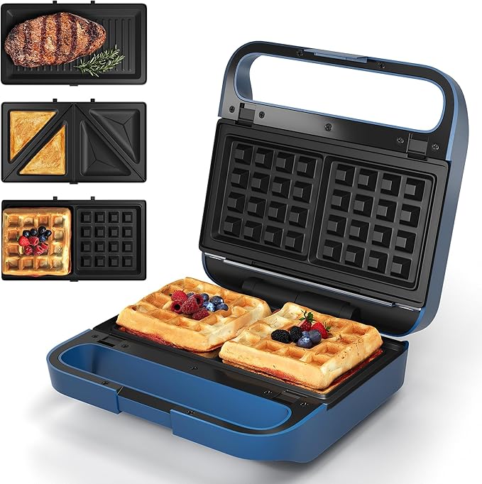 Sunvivi 3 in 1 Sandwich Maker, Electric Waffle Maker