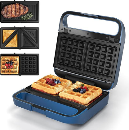 Sunvivi 3 in 1 Sandwich Maker, Electric Waffle Maker