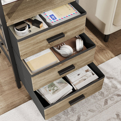 2 Pack Night Stand With Charging Station And Light Bedside End Table With 3 Fabric Drawers 2 USB Ports And Outlets For Bedroom