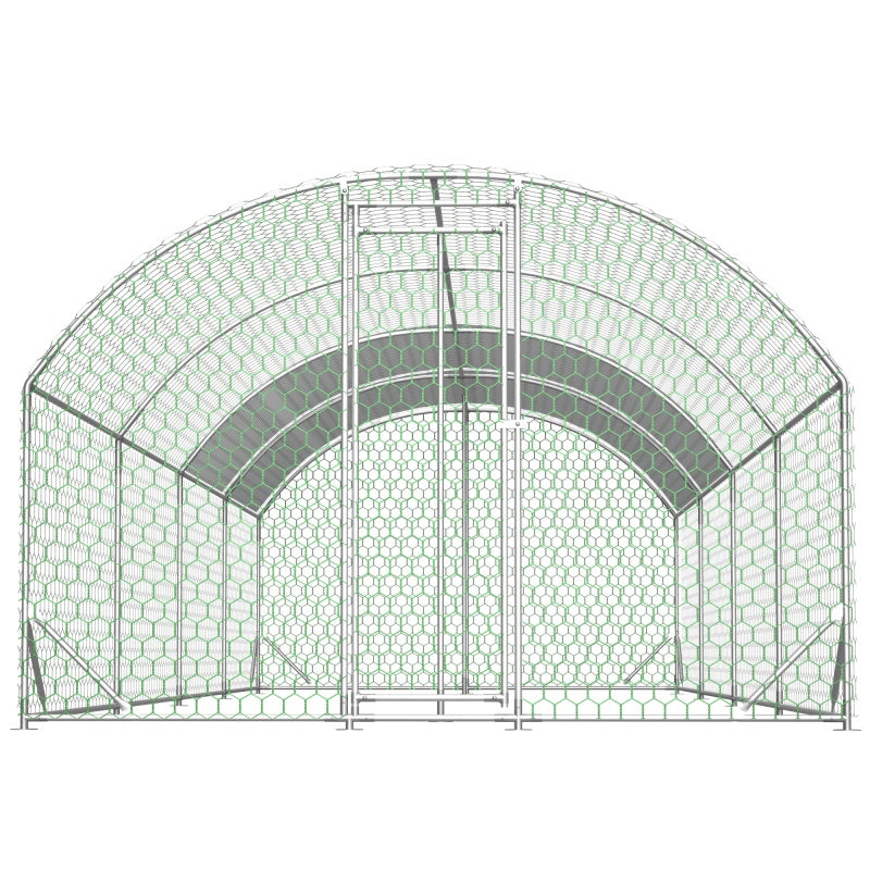 26'x9'x6'Large Metal Chicken Coop,Walk-in Poultry Cage,Chicken Run With Waterproof Cover,Outdoor Backyard Farm,Chicken Rabbits Duck Run Pen,Easy To Assemble And Clean