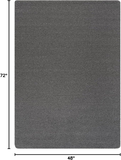 Non Slip Gray Solid Rubber Back Thing Rug for Living Room 4x6 Area Rugs for Kitchen, Rugs for Bedroom, Stain Resistant Easy Cleaning Non Shedding Carpet Gray 4 x 6
