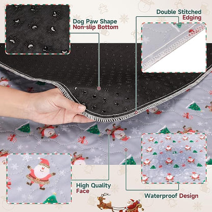 Aitmexcn Washable Dog Pee Pads, 2 Pack Large Christmas Pads, 36'' x 48'' | Highly Absorbent, Waterproof Layer, Machine Washable, Non-Slip Bottom, For Playpens and Senior Dogs