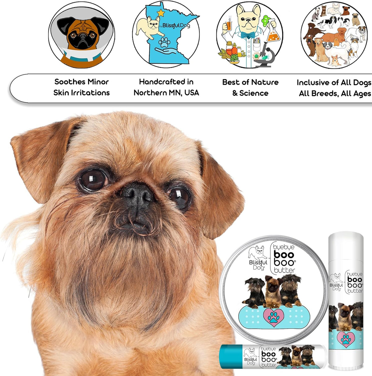 The Blissful Dog Brussels Griffon Boo Boo Butter, 16 oz.