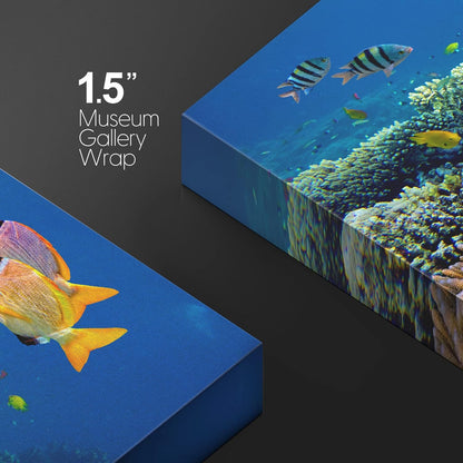 wall26 Canvas Print Wall Art Vibrant Coral Reef Underwater Panorama Nature Animals Photography Realism Rustic Scenic Landscape Wilderness Earth Colorful for Living Room, Bedroom, Office - 24"x36"