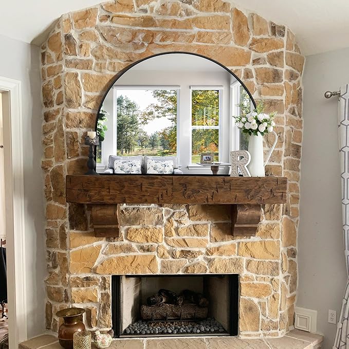 CIRCUMI Arched Wall Mirror, Metal Frame, Large Size