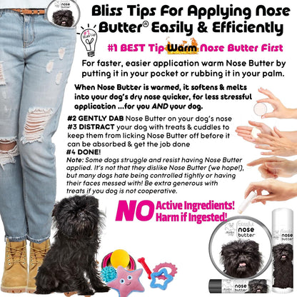 The Blissful Dog Affenpinscher Nose Butter for Dry, Cracked Skin, Lick-Safe Dog Nose Balm with Moisturizing Shea Butter, Almond, Olive, and Essential Oils, Pet Supplies, Uncented, 1 oz.