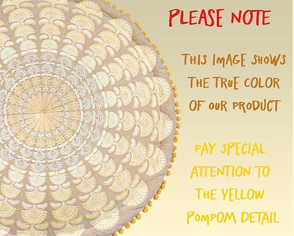 Mandala Life ART Bohemian Floor Cushion Cover –Luxury, Artisan Room Décor Pouf Case for Meditation, Yoga, and Boho Chic Seating Area Floor Pillow – Accent Your Living Room, Bedroom, More