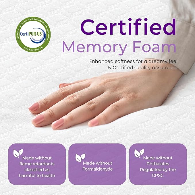 GAESTE 10 Inch Queen Cooling Gel Memory Foam Medium Firm Mattress Breathable Pressure Relief CertiPUR-US Certified Foam, Mattress-in-a-Box for Kids and Adults No Fiberglass (Queen, 10 in)