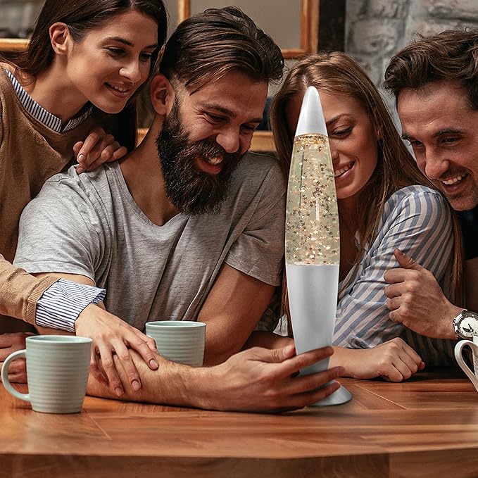Jambo 16-Inch Silver Star Glitter Lamp I Beautiful Liquid Lamp I Entertaining for Adults and Kids I Perfect Holiday Gift