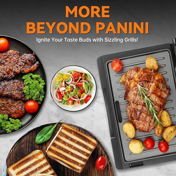 Baker's Friend 2 Slices of Mini Panini Press Electric Grill, Panini Grill Press