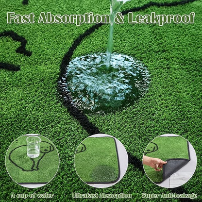 Reusable Puppy Pads , Washable Pee Pads for Dogs 36" x 24" 2 Pack | Super Absorbent & Leakproof Potty Training Pads, Plush Grass-Look With Non-Slip Backing For Crates, Playpens & Small Pets