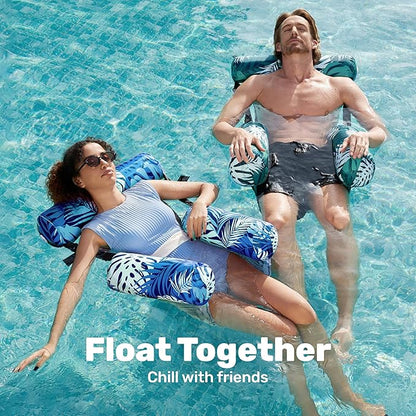 SLOOSH Inflatable Pool Floats Adult,2 Packs Floating Lounge Chairs,Blow up Pool Noodles for Adult Heavy Duty,Floating Chair for Party Summer Water Beach Lake Fun