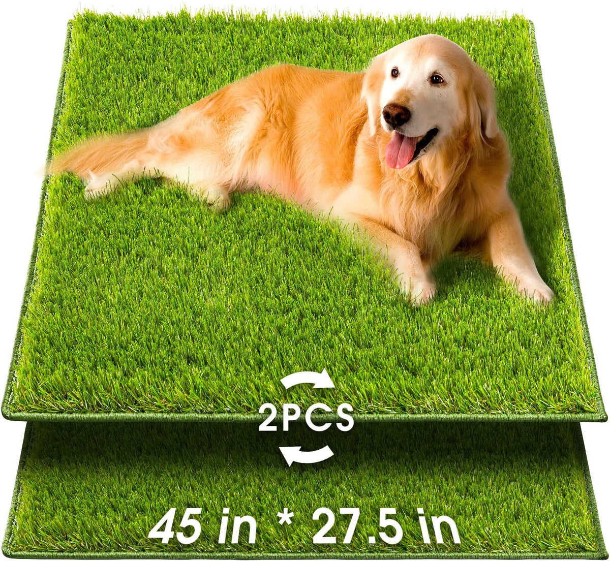 Hompet Artificial Grass for Dogs, 45"x27.5", Professional Dog Grass Mat, Easy to Clean with Drainage Holes, Potty Training Pad and Replacement Fake Grass Turf, Outdoor Rug Patio Lawn Decoration